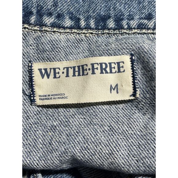 Free People Marci Blue Vollared Short SleeveTapered Denim Coverall Jumpsuit Sz M - Picture 3 of 4